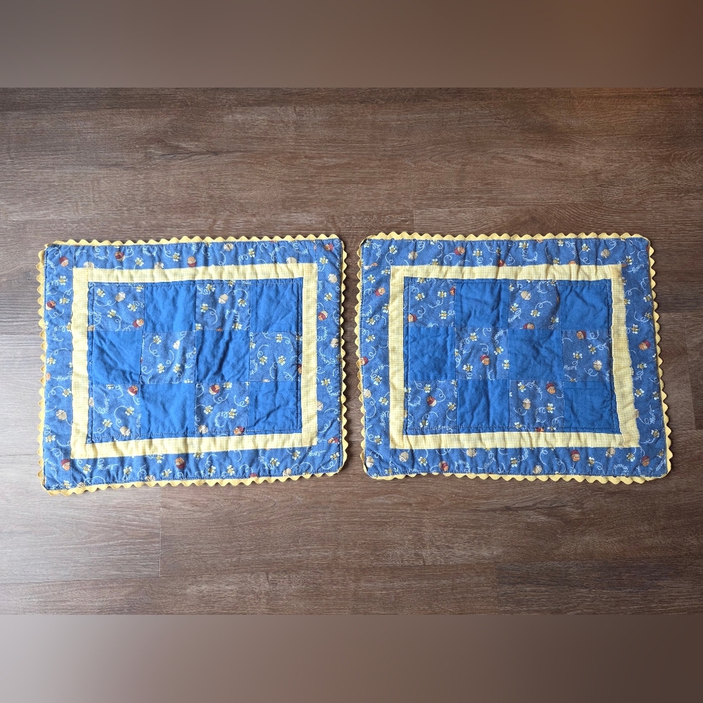Set of 2 Handmade Honey Bee Print Placemats Winnie the Pooh Inspired. Super cute